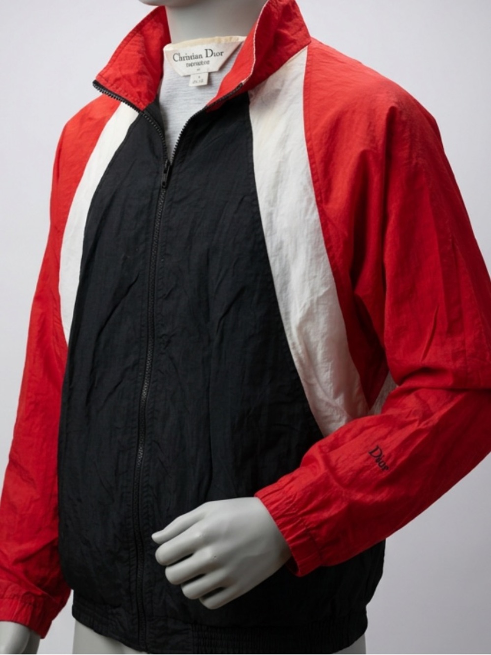 Dior Red Black White Color-Block Men's Sz L Nylon Windbreaker